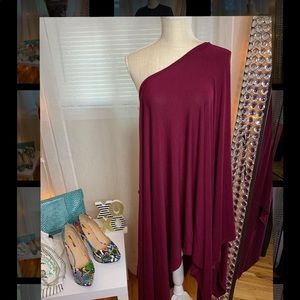 Oversized shirt a dress (Burgundy )
